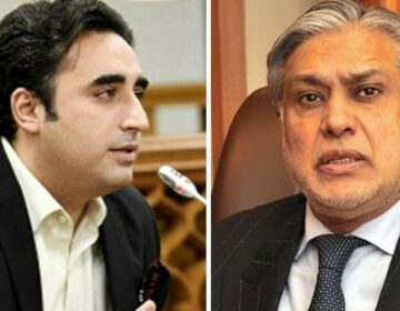بلاول بھٹو کی سربراہی میں پاکستان کا مؤقف پیش کرنے جانیوالے وفد کی اسحاق ڈار سے ملاقات